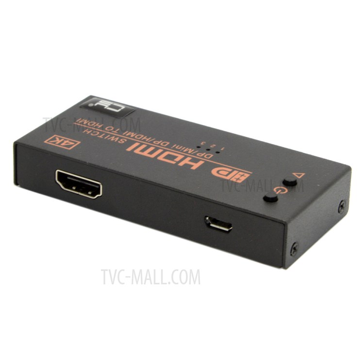 Dual HDMI & Mini DP DisplayPort IN to HDMI OUT Switch Switcher Selector 3 in 1 HDTV 1.4 4K-8