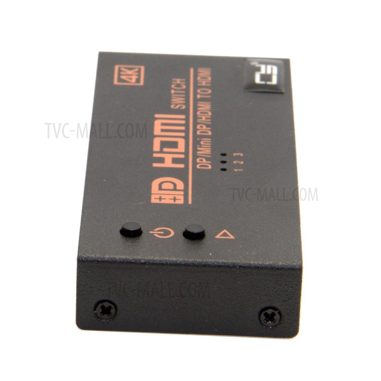Dual HDMI & Mini DP DisplayPort IN to HDMI OUT Switch Switcher Selector 3 in 1 HDTV 1.4 4K-9