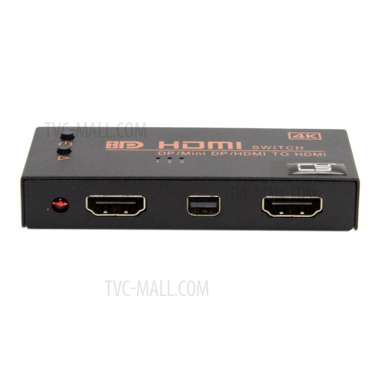 DP & HDMI & Mini DisplayPort DP in to HDMI out Switch Switcher Selector 3 in 1 HDTV 1.4 1080P 4K for PC & Laptop-3
