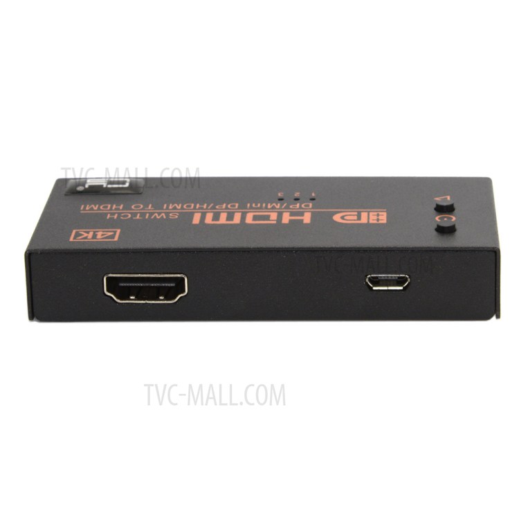 DP & HDMI & Mini DisplayPort DP in to HDMI out Switch Switcher Selector 3 in 1 HDTV 1.4 1080P 4K for PC & Laptop-4