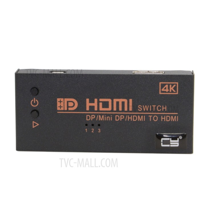 DP & HDMI & Mini DisplayPort DP in to HDMI out Switch Switcher Selector 3 in 1 HDTV 1.4 1080P 4K for PC & Laptop-5