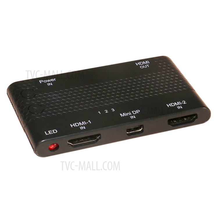 Dual HDMI & Mini DP DisplayPort in to HDMI out 3 in 1 Switcher Selector HDTV 1.4 1080P for Macbook-2
