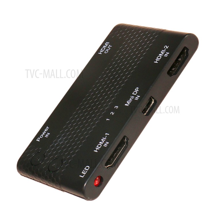 Dual HDMI & Mini DP DisplayPort in to HDMI out 3 in 1 Switcher Selector HDTV 1.4 1080P for Macbook-3