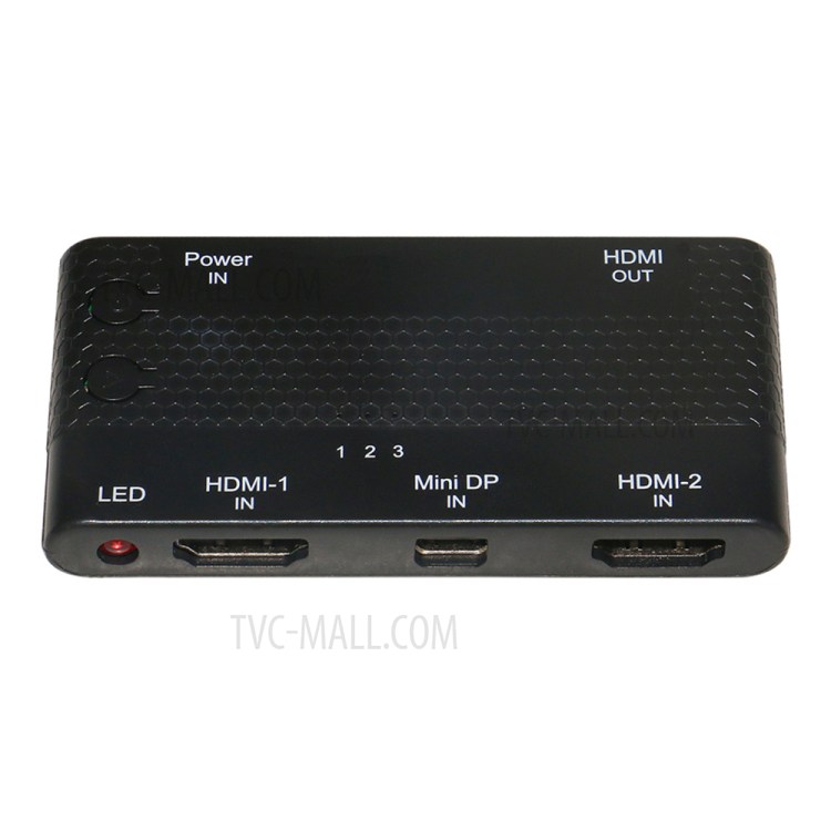 Dual HDMI & Mini DP DisplayPort in to HDMI out 3 in 1 Switcher Selector HDTV 1.4 1080P for Macbook-4