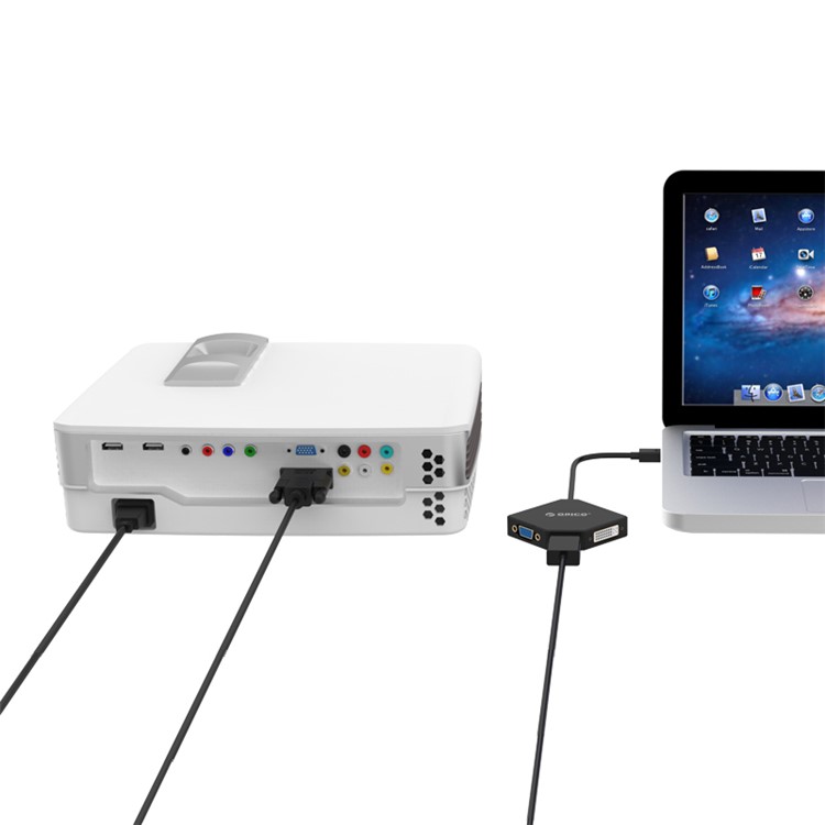 ORICO DMP-HDV3 Mini DP DisplayPort/Thunderbolt to HDMI & VGA & DVI Adapter Cable 1080P - Black-3
