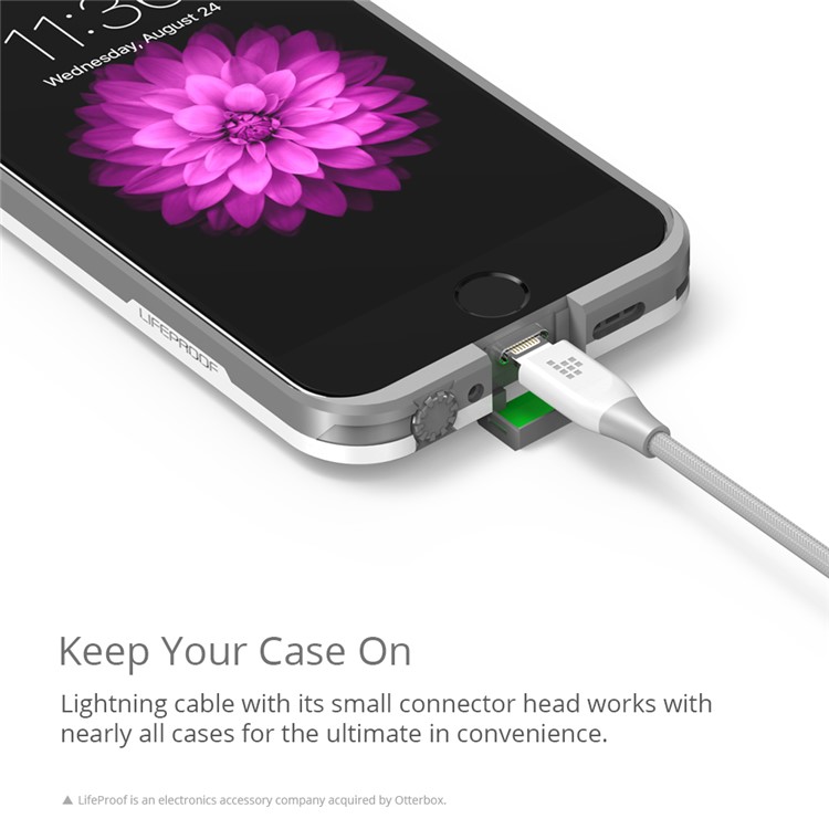 TRONSMART MFI Certified 3m Braided Lightning 8pin Data Sync Charge Cable for iPhone iPad - White-5