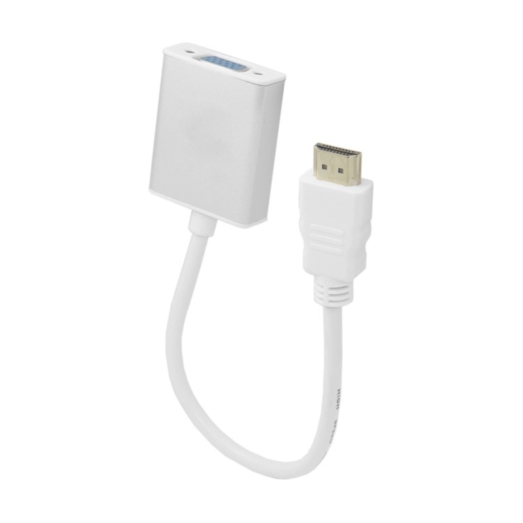 Micro HDMI Source to VGA & 3.5mm Outputs Stereo Audio Cable Converter for HDTV PC 1080P - Silver Shell-9