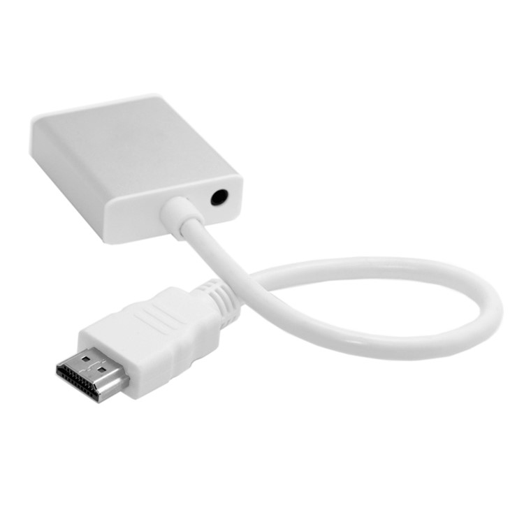 HDMI Source to VGA & 3.5mm Output Converter Cable for HDTV PC 1080P - Silver Shell-10