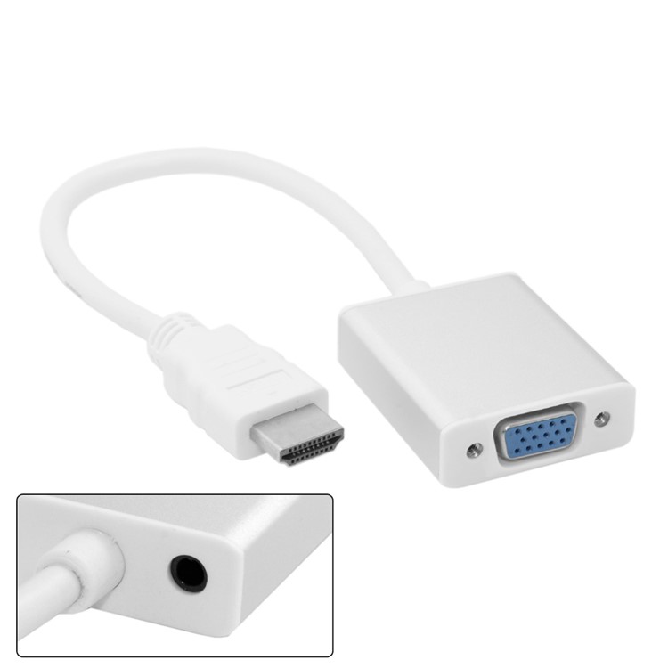 HDMI Source to VGA & 3.5mm Output Converter Cable for HDTV PC 1080P - Silver Shell-3