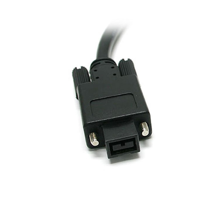 1.8m 9-Pin/9-Pin IEEE 1394 Firewire Cable iLink DV Data Transfer with Screw - Black-5