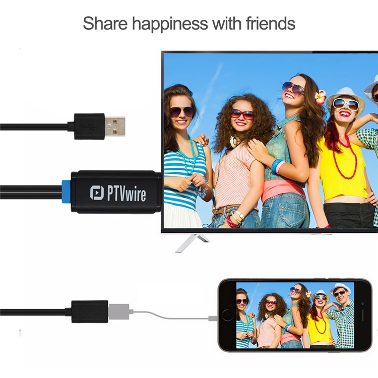 PTVwire CA01F IOS Screen Mirroring HDMI 1080P Adapter Cable for iPhone 7/iPad Pro Etc-4