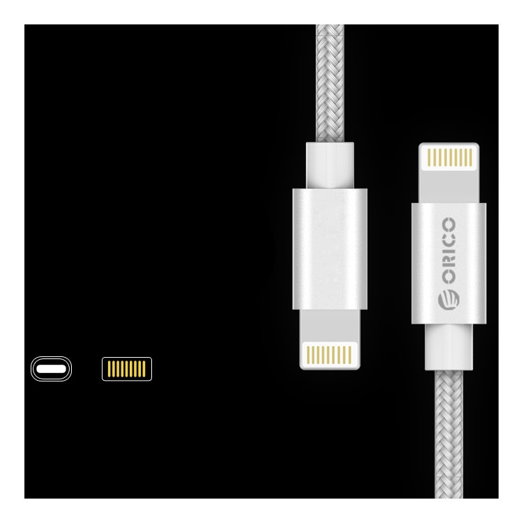 ORICO IDC-10-SV Metal MFI Certified Lightning 8Pin Woven Charging Data Cable-7