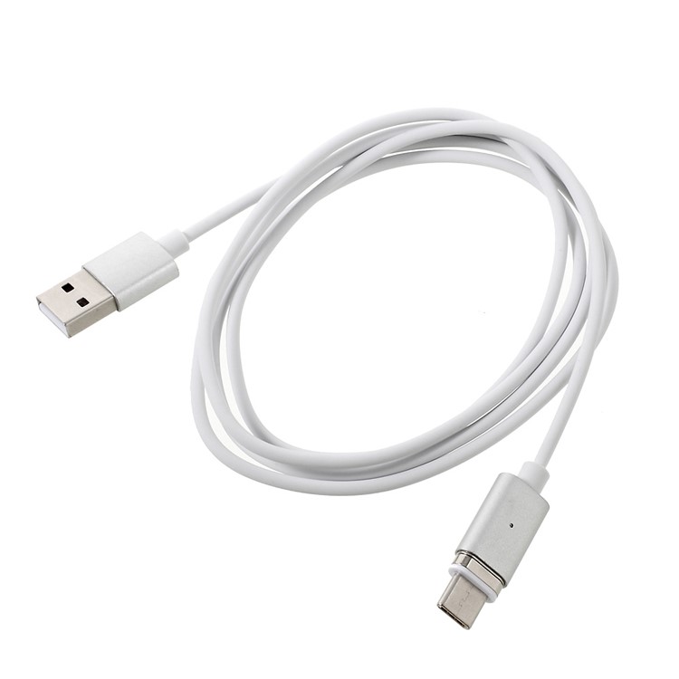 Magnetic USB Type-C Cable Data Charging Cable for Cell Phones & Tablets etc. (1.2m) - Silver-1