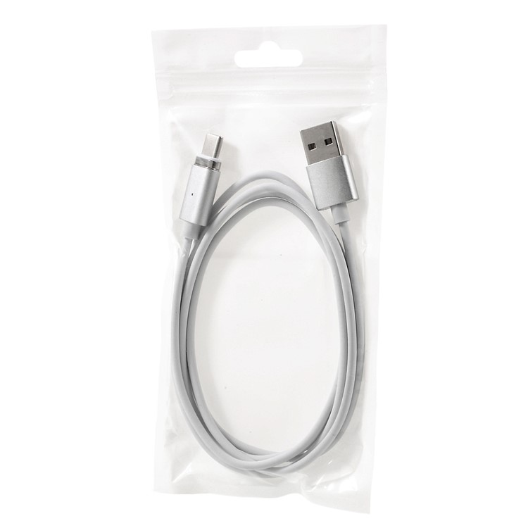 Magnetic USB Type-C Cable Data Charging Cable for Cell Phones & Tablets etc. (1.2m) - Silver-3