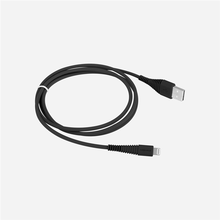 MOMAX MFI Woven Pattern Lightning 8pin USB Data Sync Charging Cable for iPhone iPad iPod - Black-3