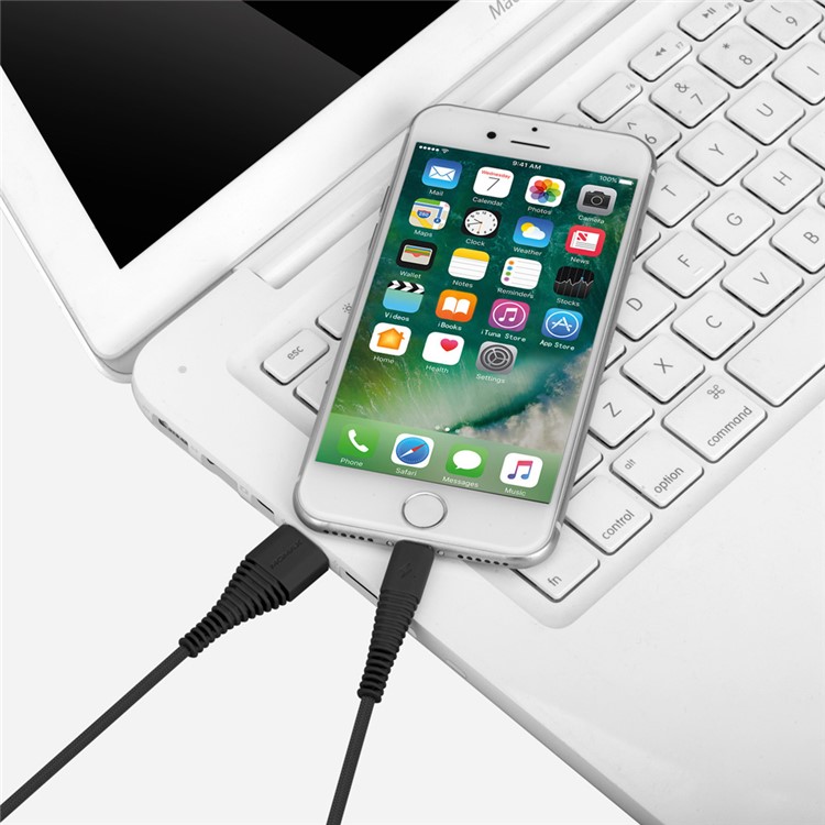 MOMAX MFI Woven Pattern Lightning 8pin USB Data Sync Charging Cable for iPhone iPad iPod - Black-4