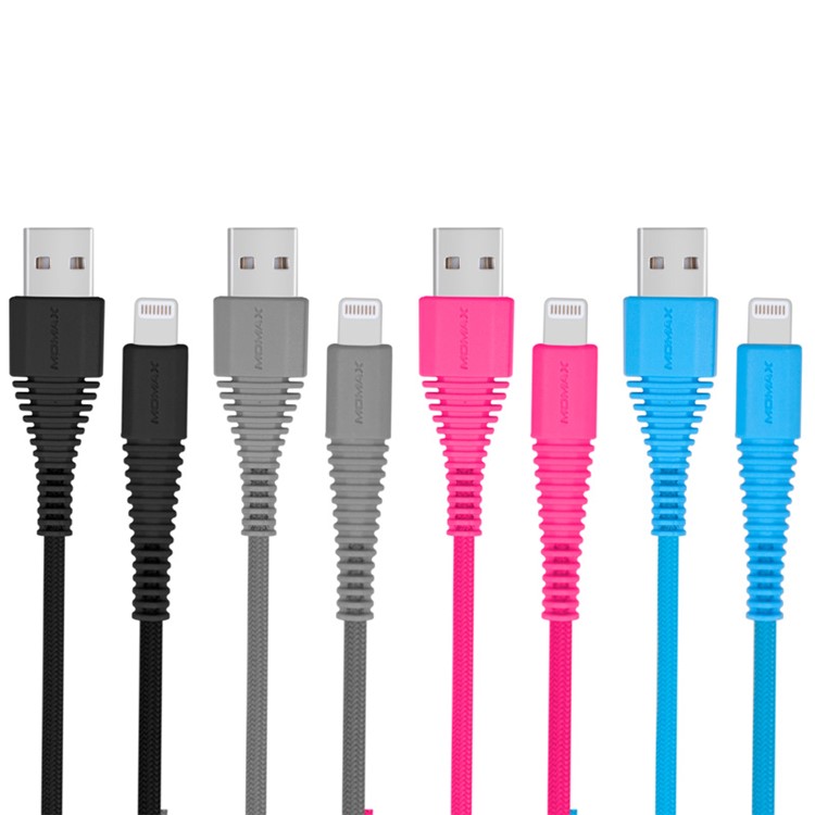 MOMAX MFI Woven Pattern Lightning 8pin USB Data Sync Charging Cable for iPhone iPad iPod - Black-5