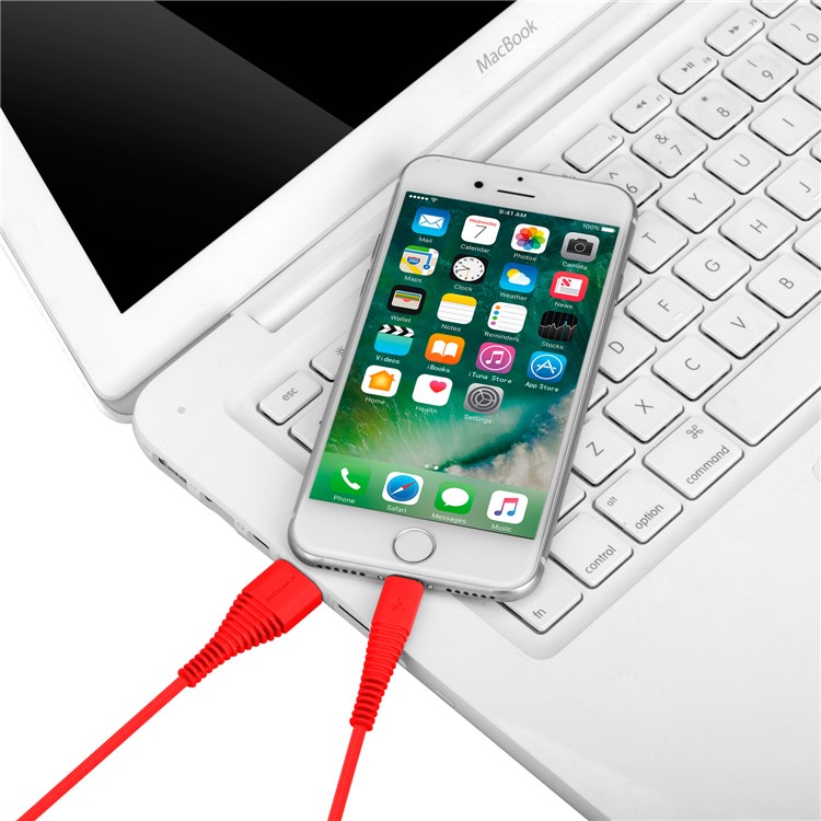 MOMAX MFI 1.2M Woven 2.4A Lightning 8pin Data Sync USB Charge Cable for iPhone iPad iPod - Red-4