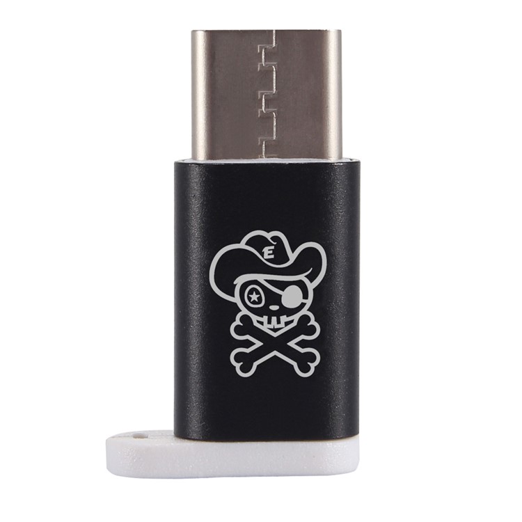 HAT PRINCE Micro USB Female to USB 3.1 Type-C Male Adapter with Key Hole for Huawei Mate 9 (HC-4) - Black-2