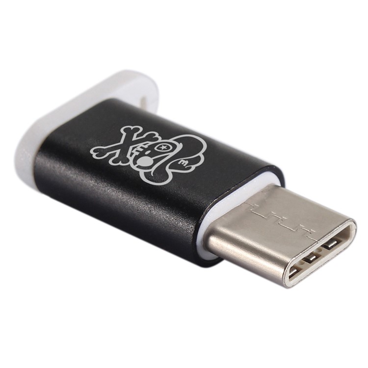 HAT PRINCE Micro USB Female to USB 3.1 Type-C Male Adapter with Key Hole for Huawei Mate 9 (HC-4) - Black-3