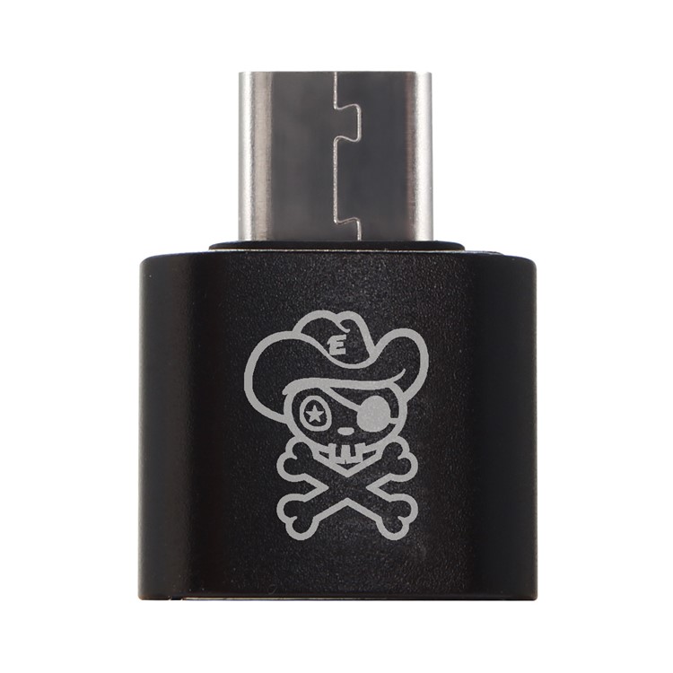 HAT PRINCE Super Mini USB 2.0 Female to USB 3.1 Type-C Male OTG Adapter Metal Shell (HC-7) - Black-2