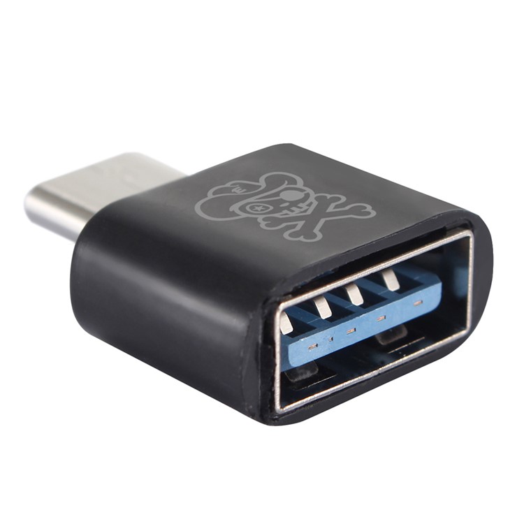 HAT PRINCE ABS Super Mini USB 2.0 Female to USB 3.1 Type-C Male OTG Adapter (HC-8) - Black-3