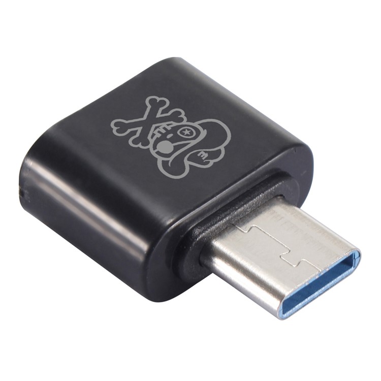 HAT PRINCE ABS Super Mini USB 2.0 Female to USB 3.1 Type-C Male OTG Adapter (HC-8) - Black-4
