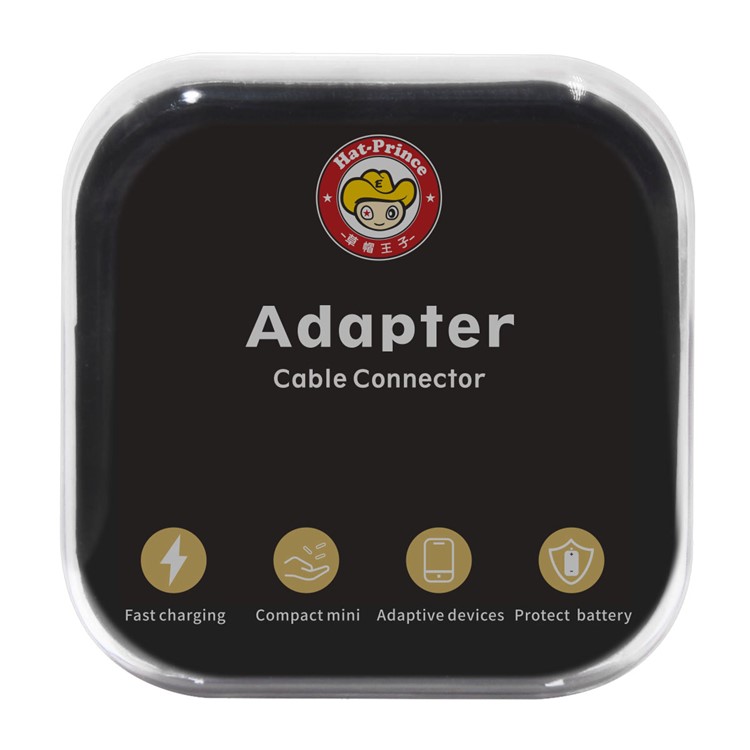 HAT PRINCE ABS Super Mini USB 2.0 Female to USB 3.1 Type-C Male OTG Adapter (HC-8) - Black-8