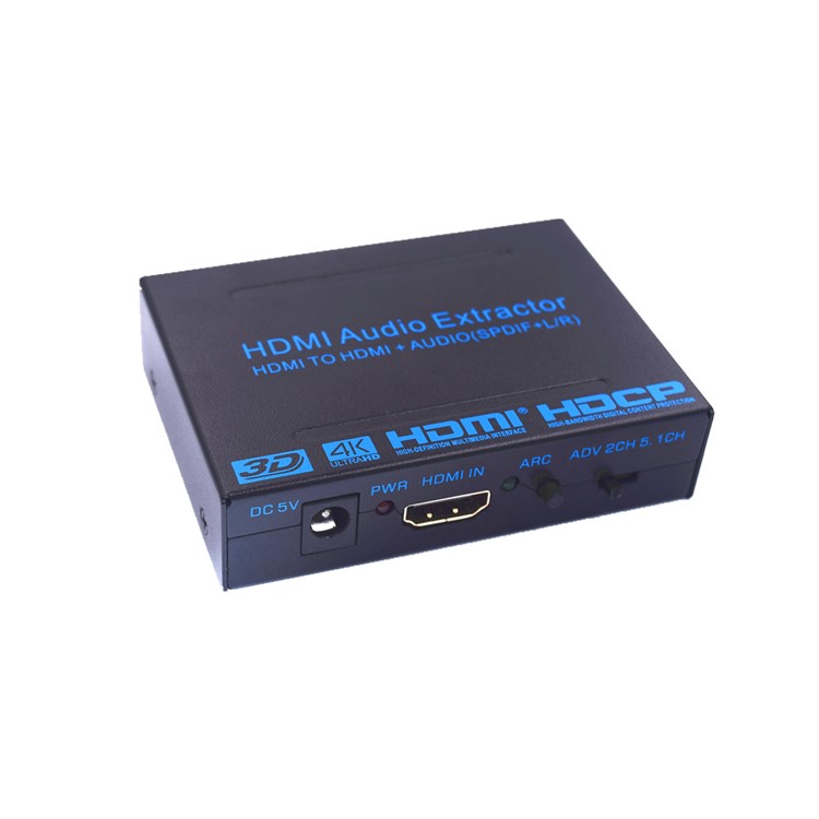 HDMI Audio Extractor, HDMI to HDMI + Audio (SPDIF+R/L), Support ARC 4K EDID Setting - EU Plug-4