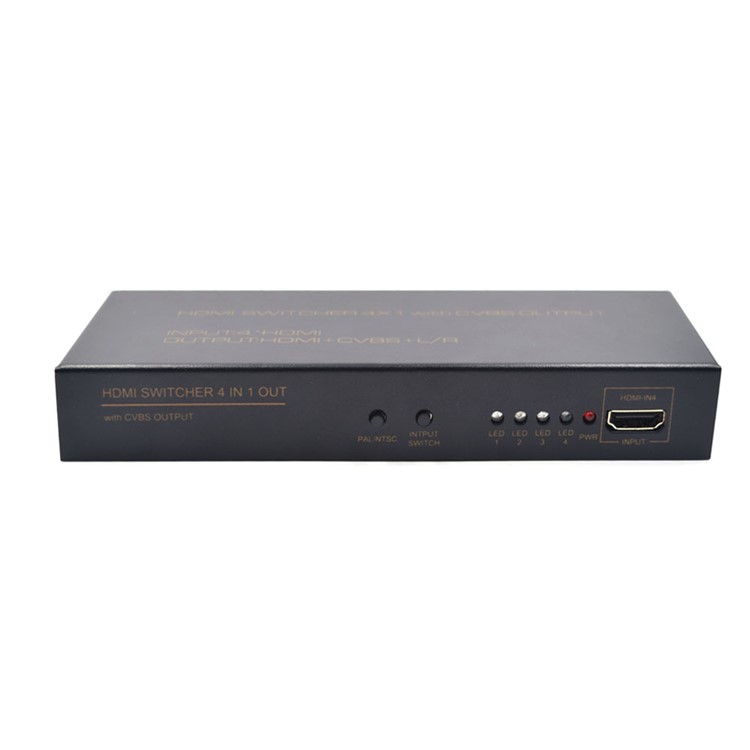 4x1 HDMI Switcher 4 Input 1 Output with CVBS Output - US Plug-3