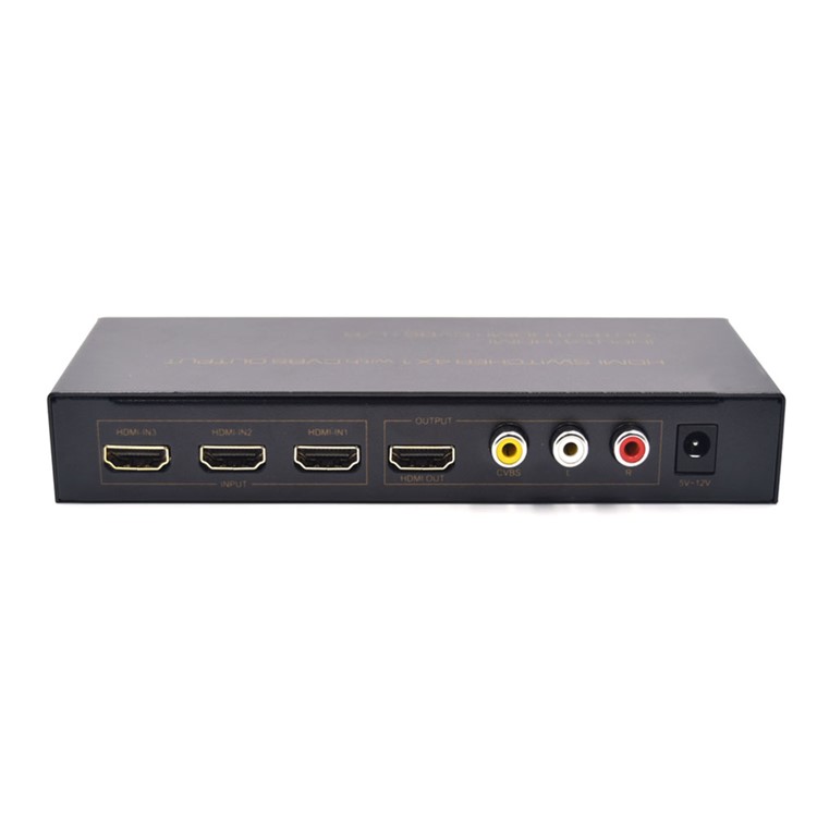 4x1 HDMI Switcher 4 Input 1 Output with CVBS Output - US Plug-4