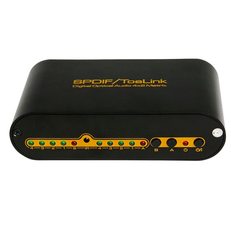 SPDIF / TOSLINK Optical Digital Audio 4x2 True Matrix with Remote Control - EU Plug-3