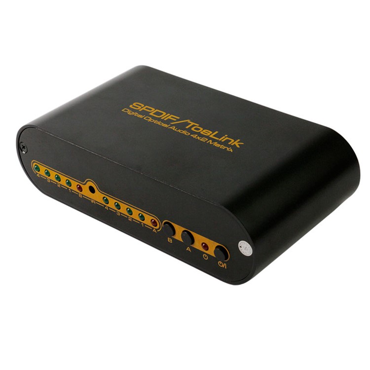 SPDIF / TOSLINK Optical Digital Audio 4x2 True Matrix with Remote Control - EU Plug-5