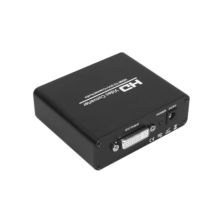 HD Video Converter, HDMI Input to DVI-D with Coaxial and 3.5mm Audio Output - EU Plug-2