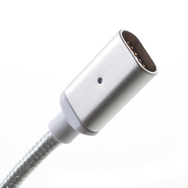 1M Woven Pattern Magnetic Type-C USB Data Charging Cable - Silver-7