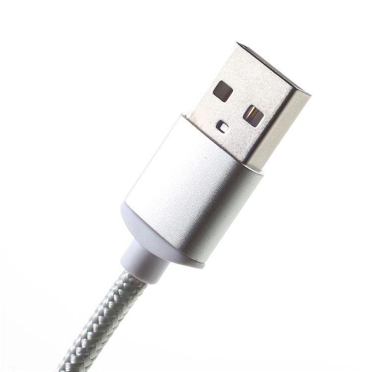 1M Woven Pattern Magnetic Type-C USB Data Charging Cable - Silver-8