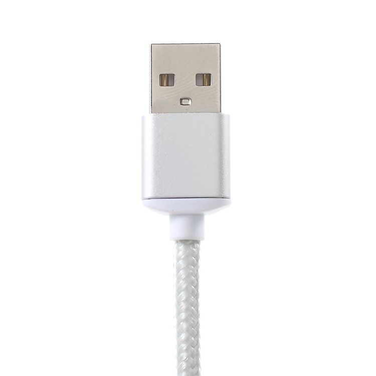 1M Woven Pattern Magnetic Type-C USB Data Charging Cable - Silver-3