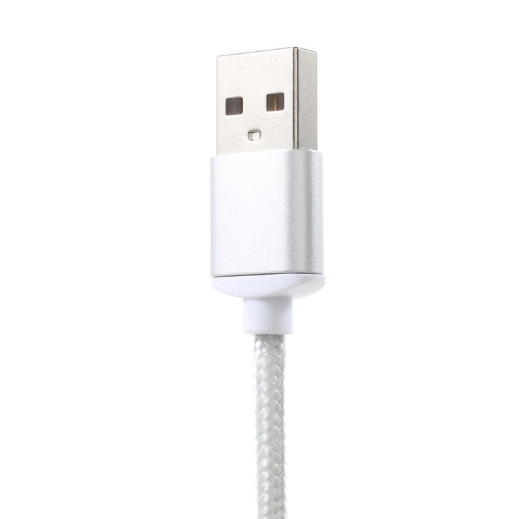 1M Woven Pattern Magnetic Type-C USB Data Charging Cable - Silver-4