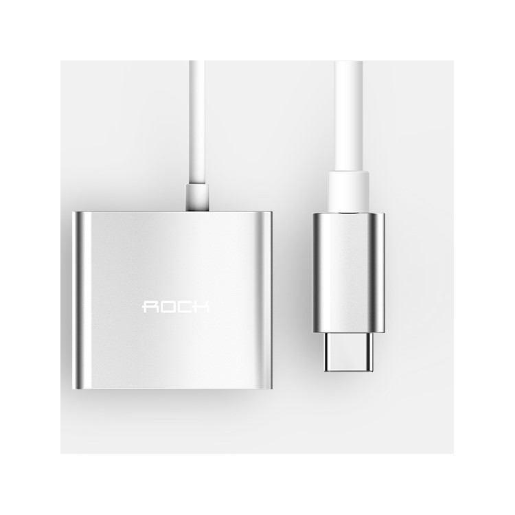 Rock USB Type-C to HDMI + USB 3.0 + Female Type-C Adapter for MacBook Pro / Chromebook etc-10