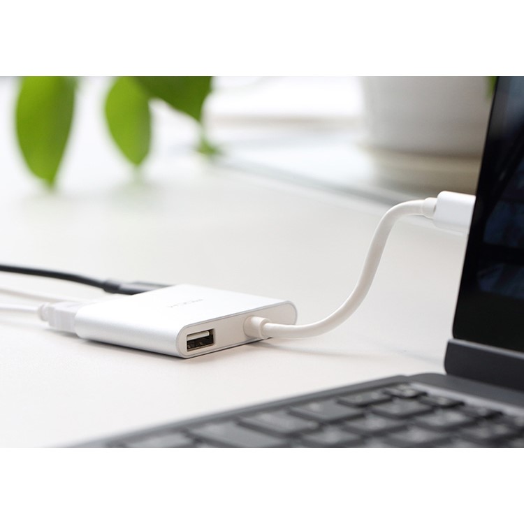 Rock USB Type-C to HDMI + USB 3.0 + Female Type-C Adapter for MacBook Pro / Chromebook etc-13
