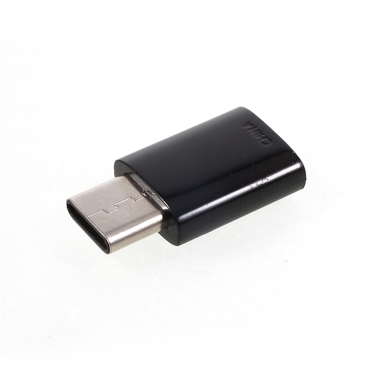Mini Size Micro USB Female to Type-C Male Converter Adapter - Black-2