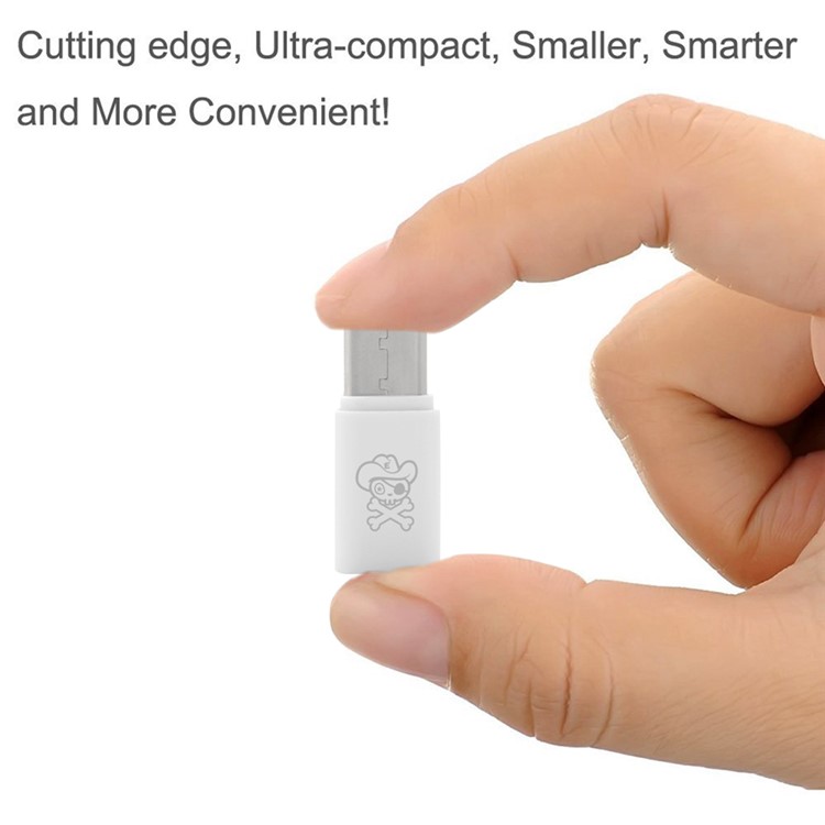 HAT PRINCE ABS Super Mini Micro USB Female to USB 3.1 Type-C Male Converter Adapter for Huawei Mate 9 - White-5