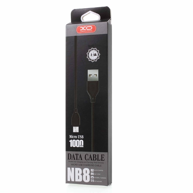 XO NB8 Micro USB Data Sync Charging Cable 1m for Android Phone - Black-6