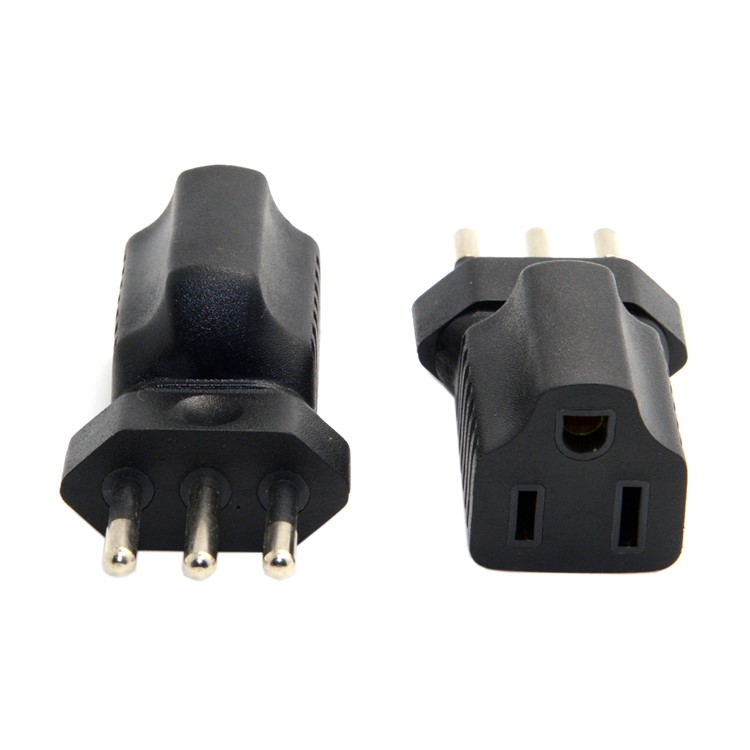 Italy Male Plug to USA AC Nema 5-15R Female Power Adapter Rated 10A 250V (PW-181)-2