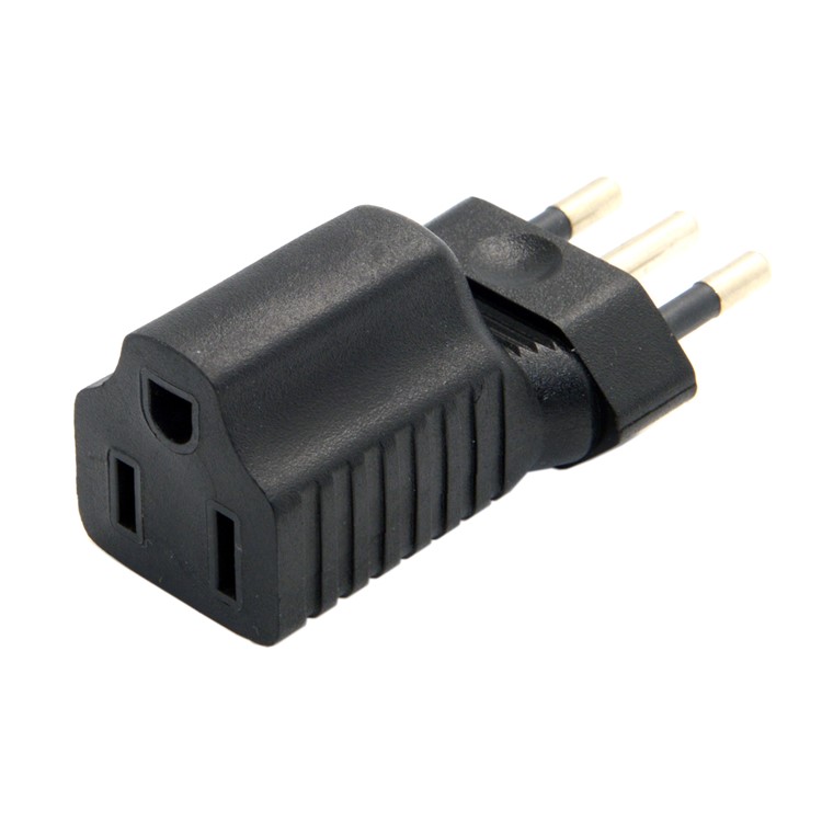Italy Male Plug to USA AC Nema 5-15R Female Power Adapter Rated 10A 250V (PW-181)-4