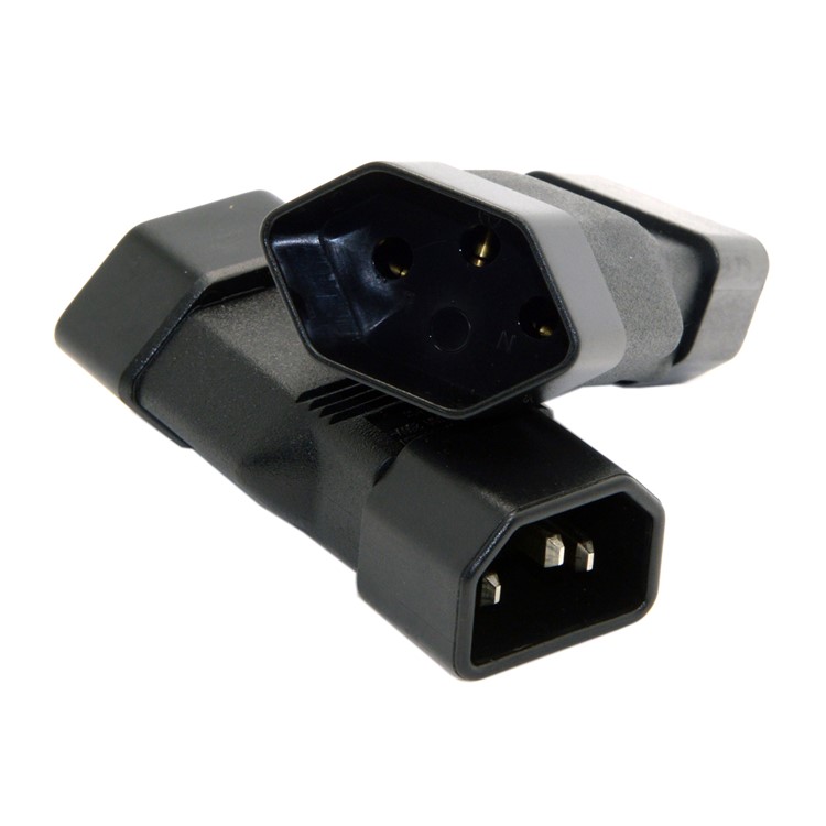 IEC320 C14 to Switzerland Swiss 3Pin Female Power Adapter Rated 10A 250V-4
