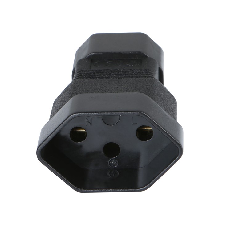 IEC320 C14 to Switzerland Swiss 3Pin Female Power Adapter Rated 10A 250V-9