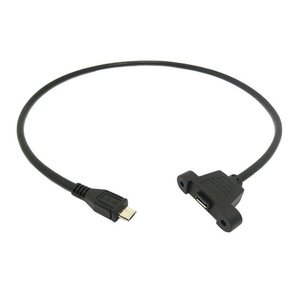 Micro USB 5Pin Male to Female Extension Panel Mount Type Cable with Screws-5
