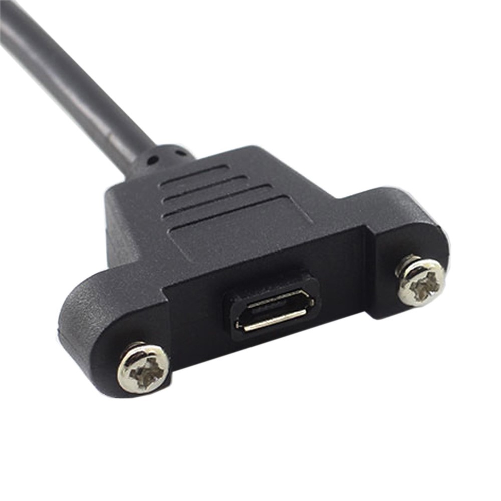 Micro USB 5Pin Male to Female Extension Panel Mount Type Cable with Screws-8