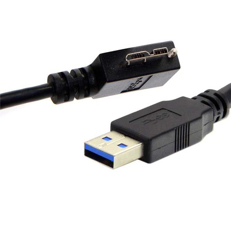 90 Degree Right Angled Micro USB Screw Mount to 3.0 Data Cable for Industrial Camera-4